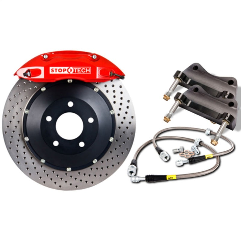 StopTech 08-09 BMW 535i / 04-09 BMW 545/550 / 04-09 BMW 645/650 Front BBK w/Red ST-60 Calipers Dril